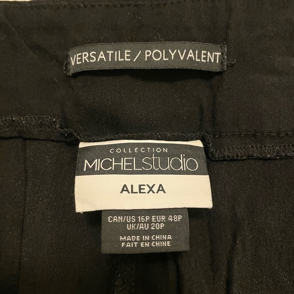 Michel Studio Collection Versatile Alexa Pull On Dress Pants in Black, Size 16P - Picture 3 of 4
